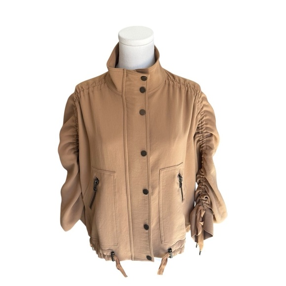 VERONICA BEARD - Paros Drawstring Jacket Women's Tan Jacket Sz S - Picture 4 of 11